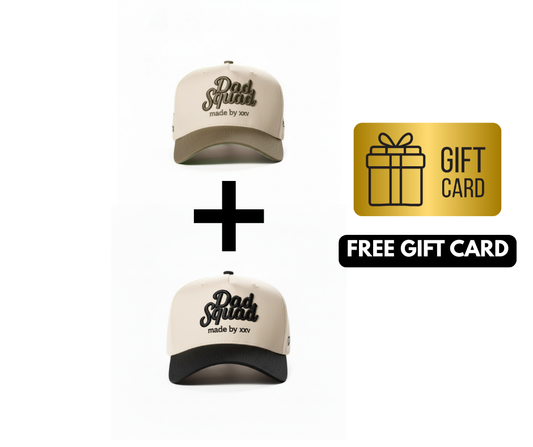 Dad Squad Bundle - Black + Sand Hat + Free Gift Card (40% Off)